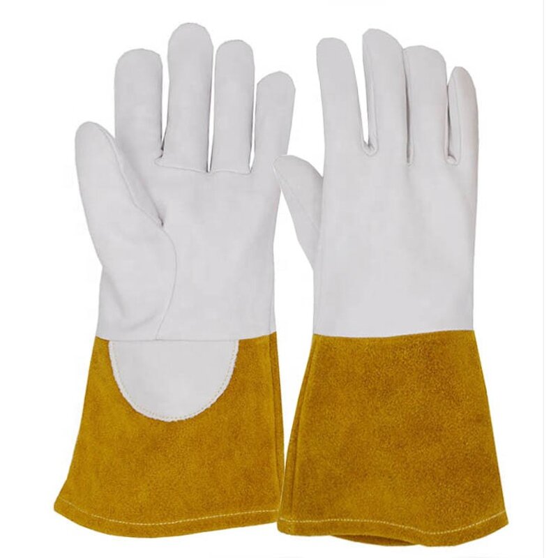 Welder Gloves Supplier - White Super Soft Home Tasks Metal Flash MIG Tig Goatskin Fire Resistant