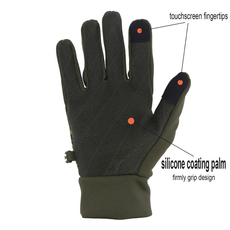 Outdoor Sports Gloves Supplier - Olive Green Windproof Rain Resistant Grip Cycling Touch Screen