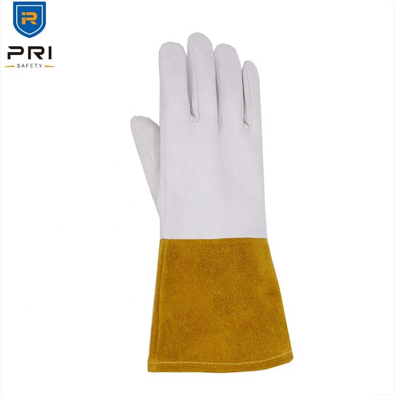 Welder Gloves Supplier - White Super Soft Home Tasks Metal Flash MIG Tig Goatskin Fire Resistant
