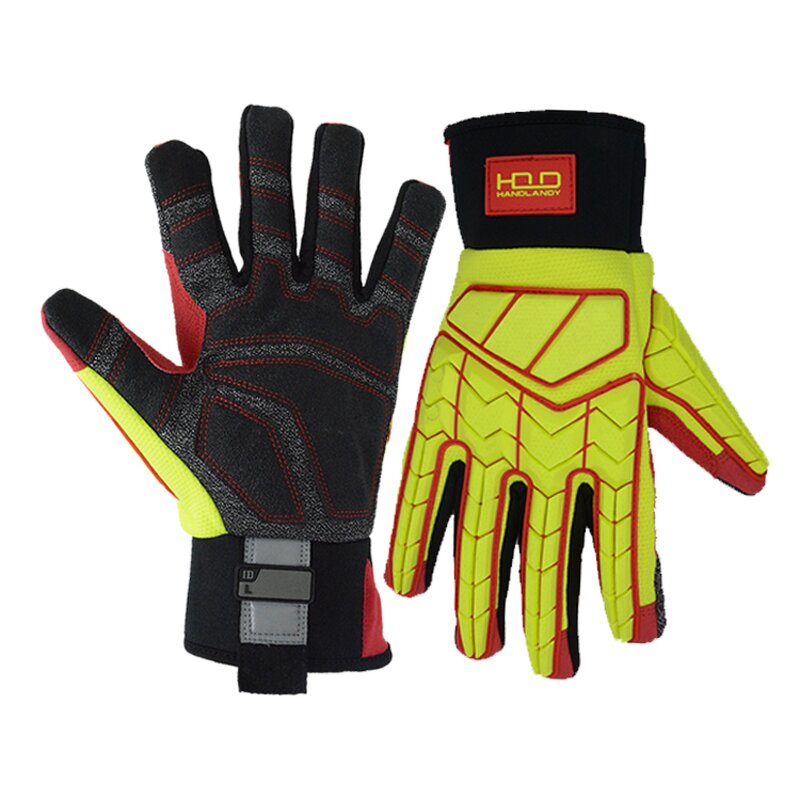 Heavy Duty Work Gloves Manufacturer - PVC Palm Patch TPR Impact Safety Oil Water Resistant