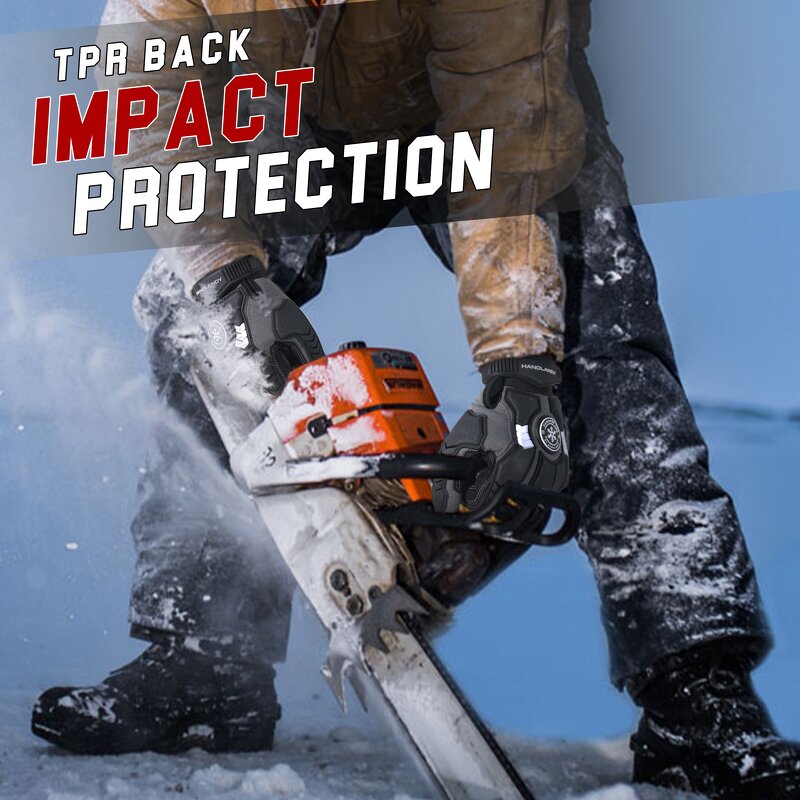 Winter Work Gloves Factory - TPR Protector Silicone Coating Touch Screen Fleece Lining