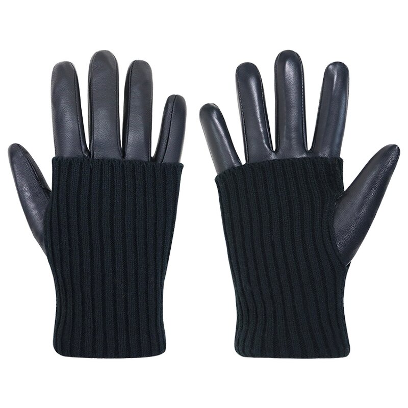 Women's Winter Gloves Factory - Hot Selling Black Breathable Goatskin Palm Back Touch Screen Warm Wool