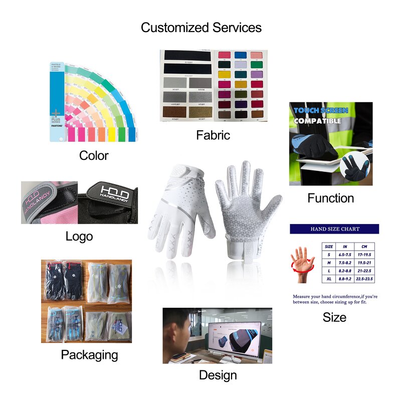 American Football Gloves Manufacturer - White Anti-Slip Youth Custom Logo Printed