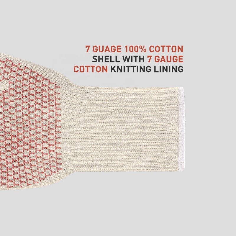 Industrial Hand Gloves Supplier - 7 Gauge Cotton Silicon Coating Breathable Anti slip Construction Safety