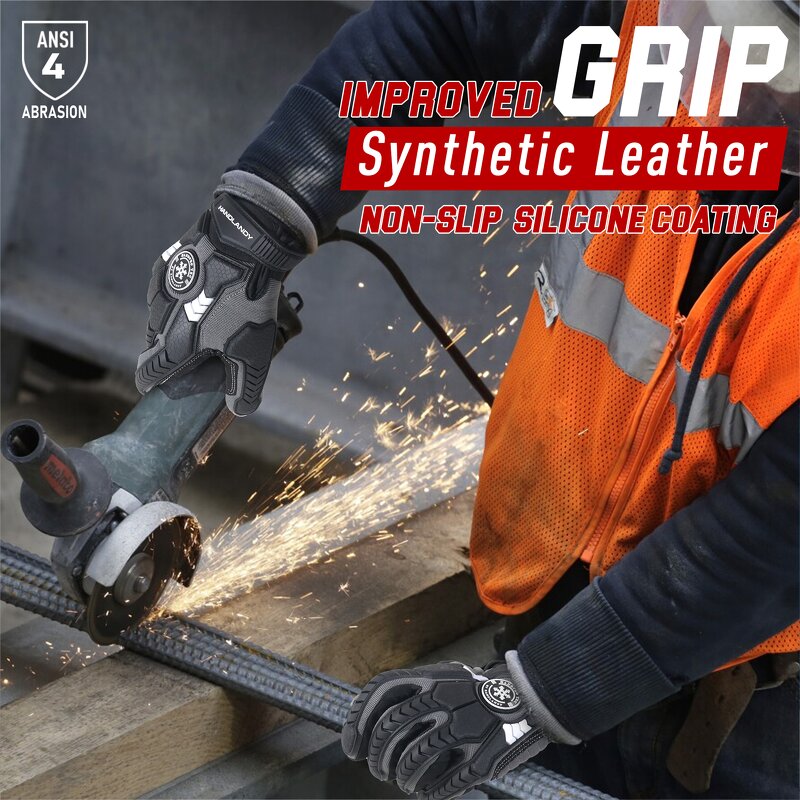 Winter Work Gloves Factory - TPR Protector Silicone Coating Touch Screen Fleece Lining