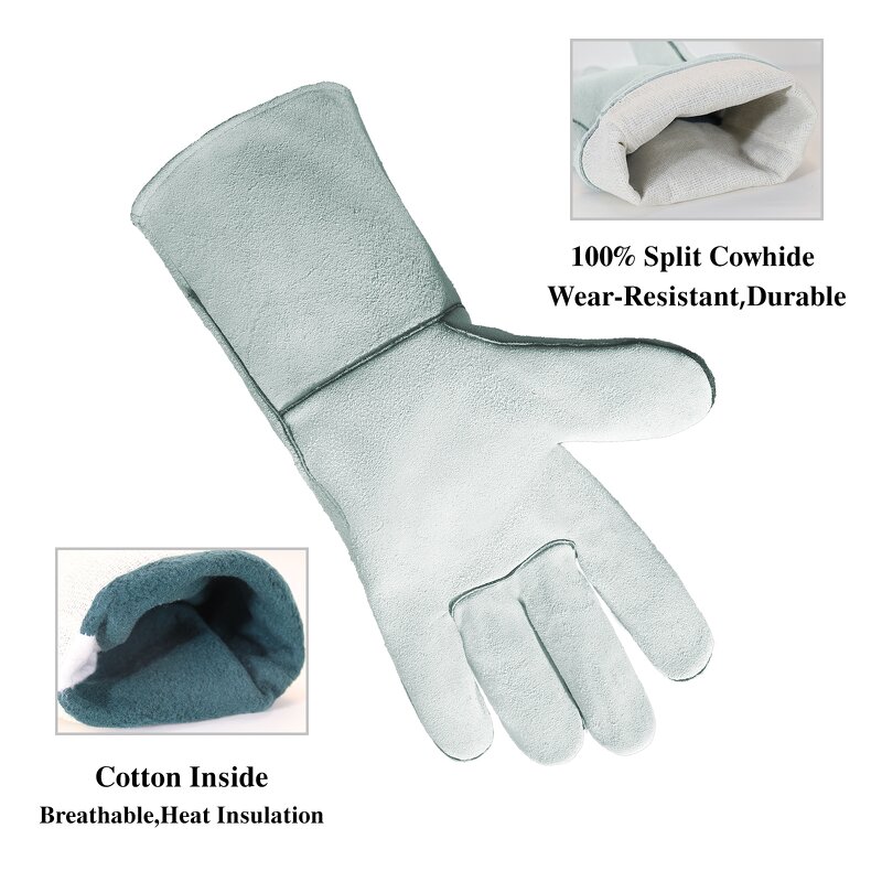 Welding Work Gloves Factory - OEM ODM Split Cowhide Cotton Inside to Keep Warm Durable