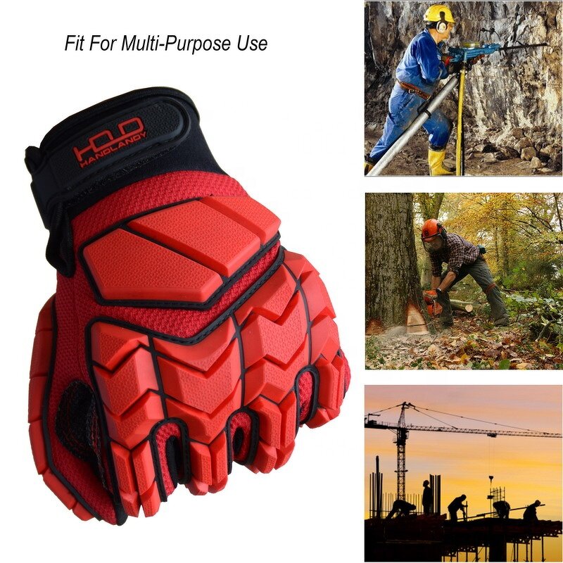 TPR Work Gloves Supplier - Protector Impact Heavy Duty Fitness Safety Rubber Mechanic