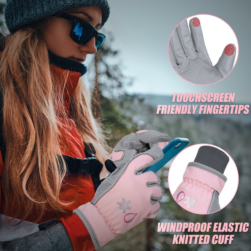 Women's Ski Gloves Supplier - Hot Selling Anti-Slip Silicone Outdoor 3M Thinsulated Insulation Windproof