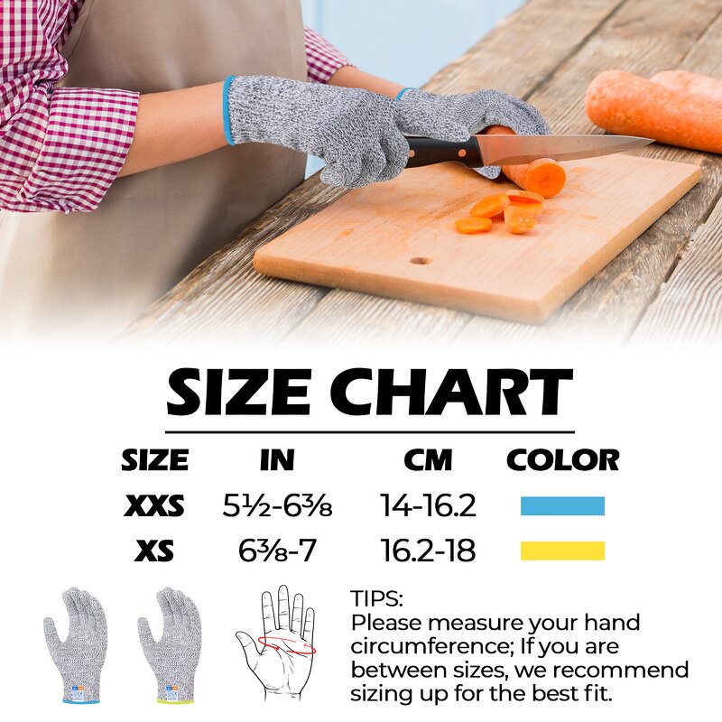 Food-Grade Work Gloves Manufacturer - Non-Slip Anti-Cut Youth 10-Needle Gray PE Yarn