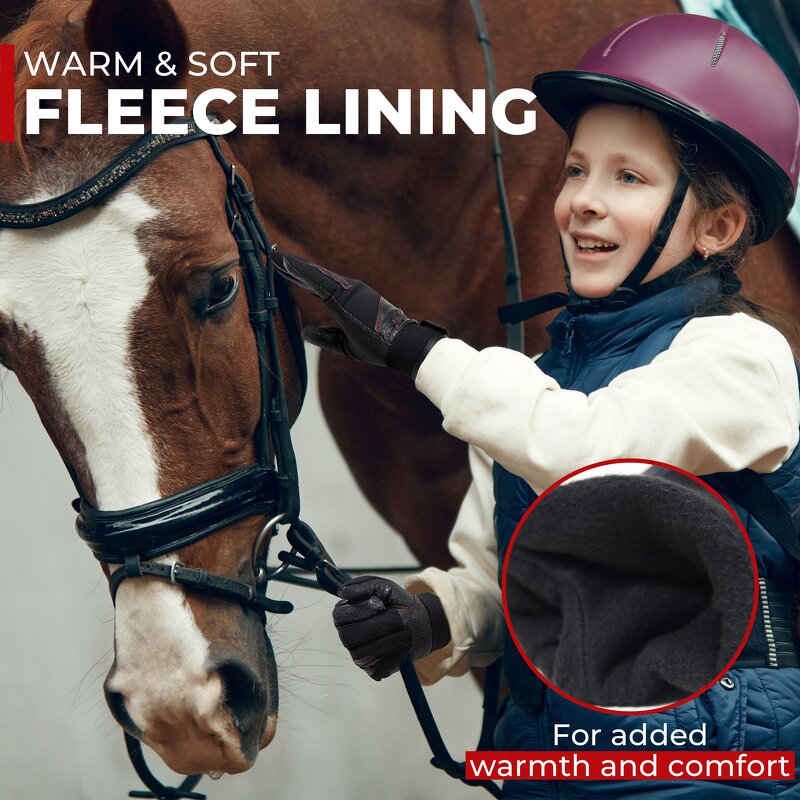 Horse Riding Gloves Supplier - Professional Youth PU Leather Lightweight Windproof Waterproof Anti-Slip