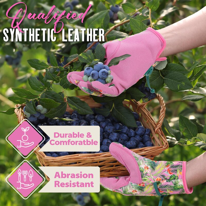 Women Garden Work Gloves Manufacturer - Factory Wholesale Synthetic Spandex Back With Floral Grip Breathable