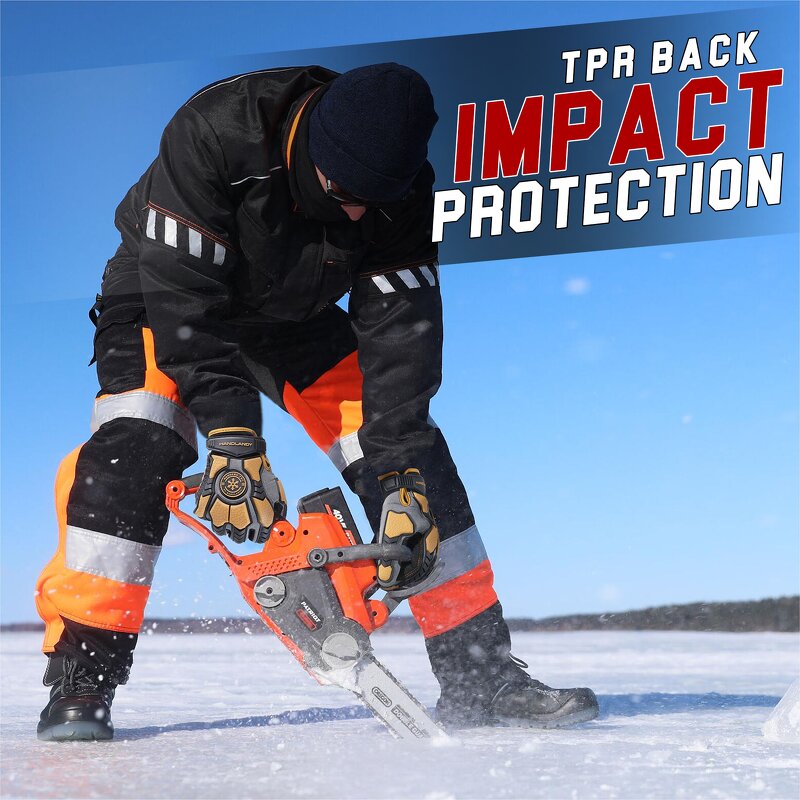 Heavy Duty Work Gloves Manufacturer - Custom Fleece Lining Water Repellent Anti Vibration TPR