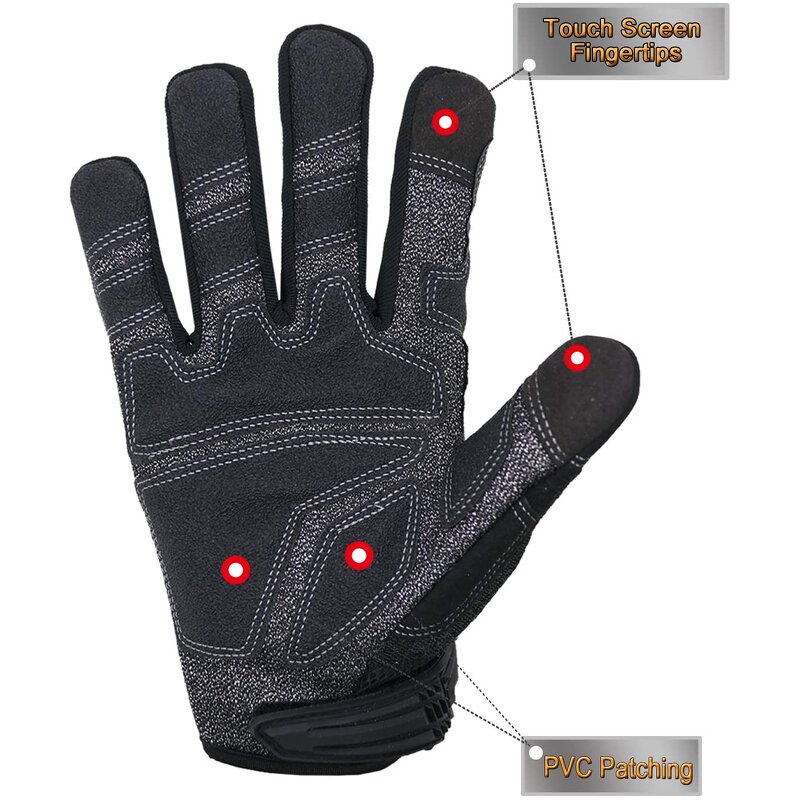 Cut Resistance Safety Gloves Supplier - ANSI Level 5 Great Grip Construction Auto Mechanic Touch