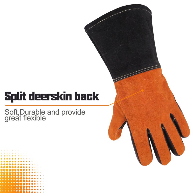Welding Gloves Factory - Wholesale Crags Short Leather Heat Fire Resistant Tig