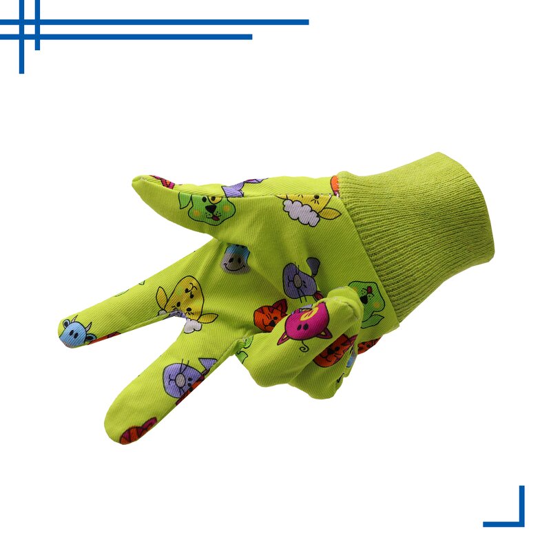 Kids Garden Gloves Factory - OEM ODM Breathable Flexible Cotton Colorful Lovely Printing Design Outdoor