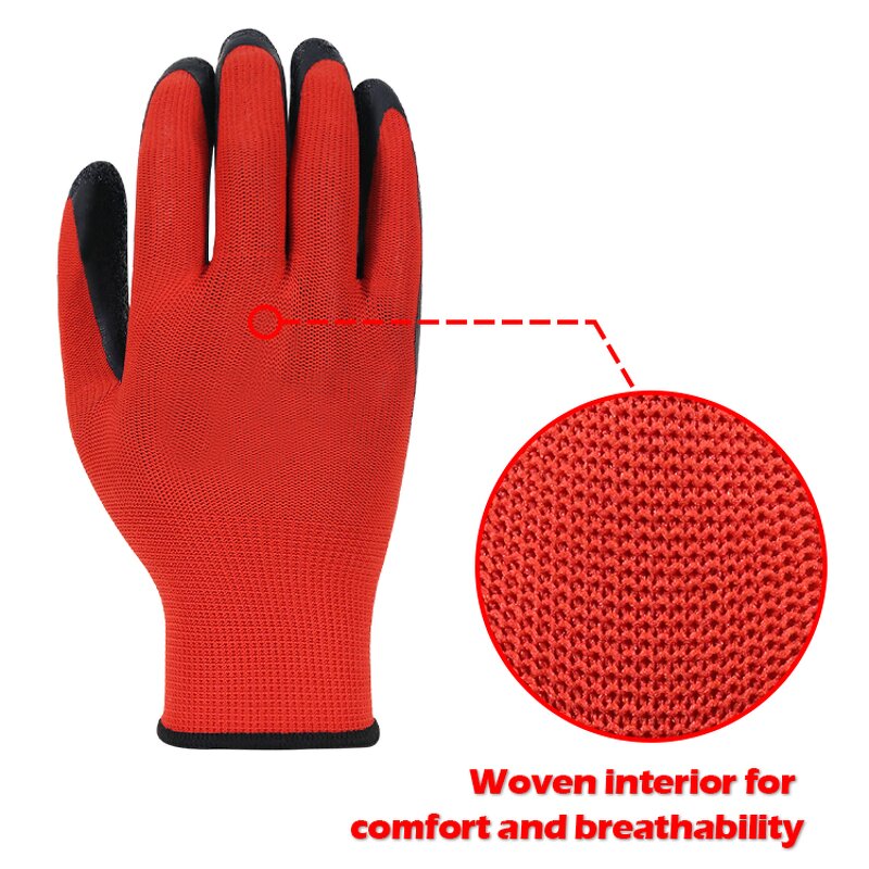 Latex Work Gloves Factory - OEM ODM Premium Material Red Black Free Sample Fast Delivery