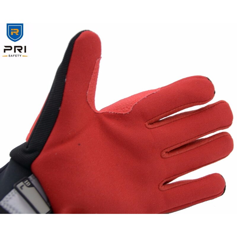 Cut Resistant Impact Gloves Manufacturer - TPR Protector Back Red Aramid Palm Level 5