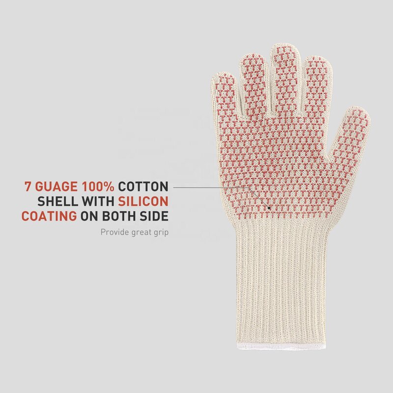 Industrial Hand Gloves Supplier - 7 Gauge Cotton Silicon Coating Breathable Anti slip Construction Safety