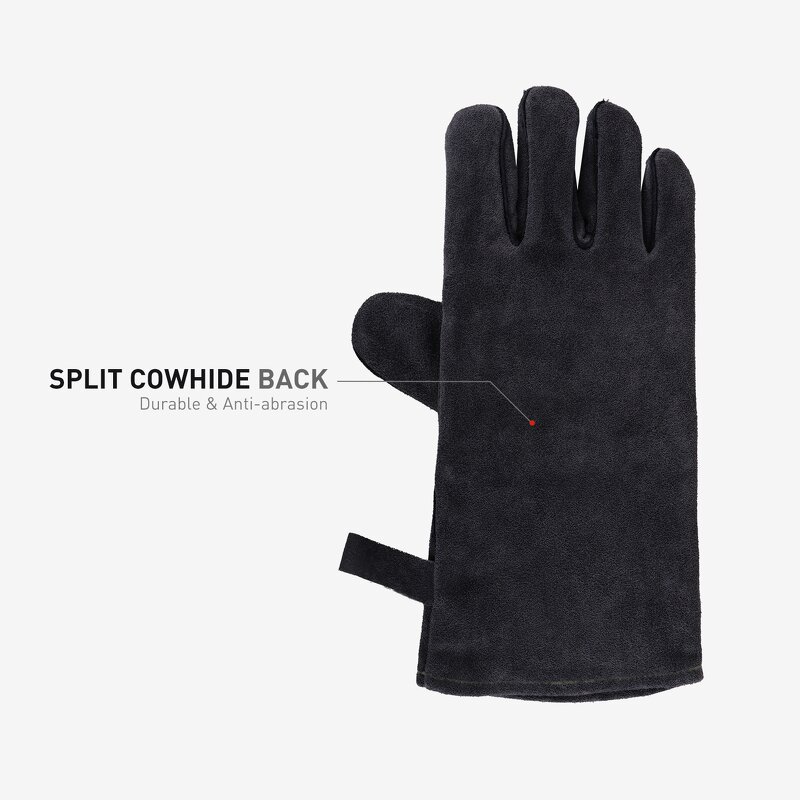 Welding Gloves Manufacturer - Factory Wholesale Black Split Cowhide Back Foam Palm Fleece Lining