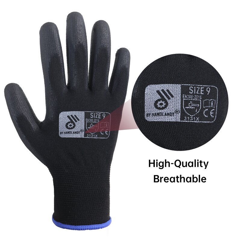 PU Safety Gloves Supplier - Anti Slip Ultra-Thin Seamless Knit Maintenance Car Repair Mechanic