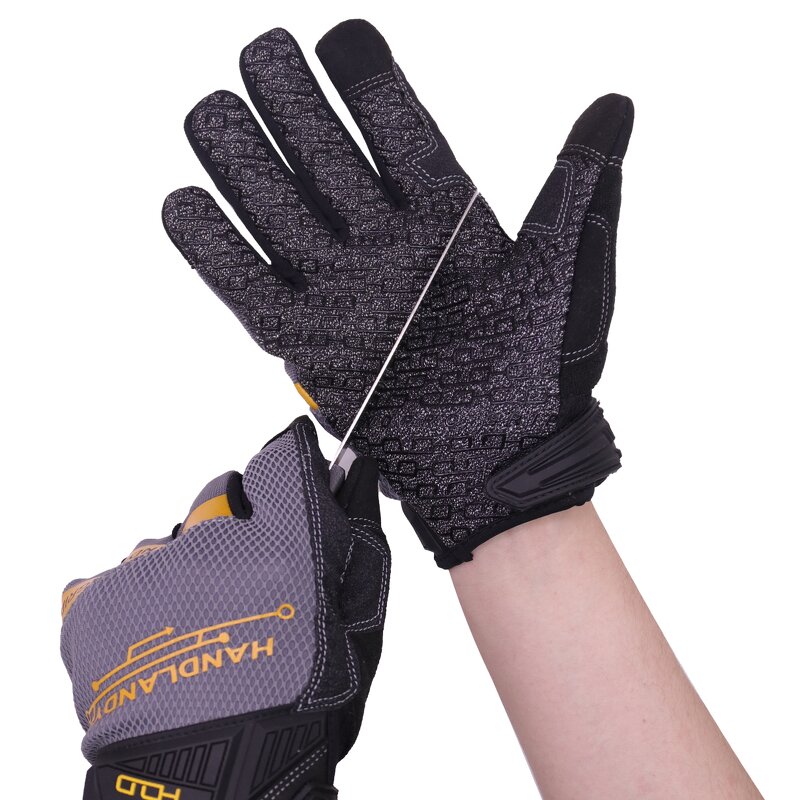 Industrial Mechanic Gloves Supplier - Cut Resistance Level 5 Silicone Coating Super Grip Palm