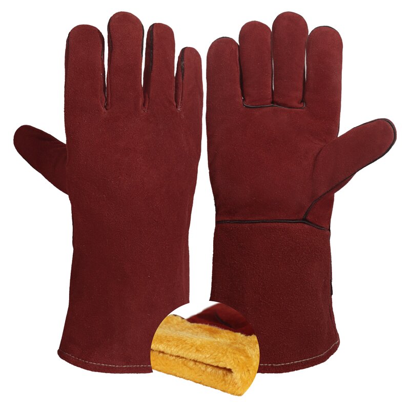 Leather Forge Gloves Manufacturer - Heat/Fire Resistant Mitts for BBQ Oven Grill Fireplace