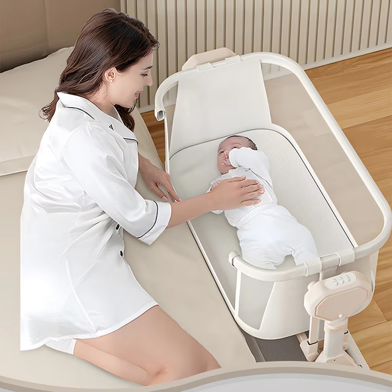 Modern Multi-Functional Electric Cradle Bed & Rocking Chair Intelligent Baby Coax for Newborns Bedside Crib Bedroom Hospital Use