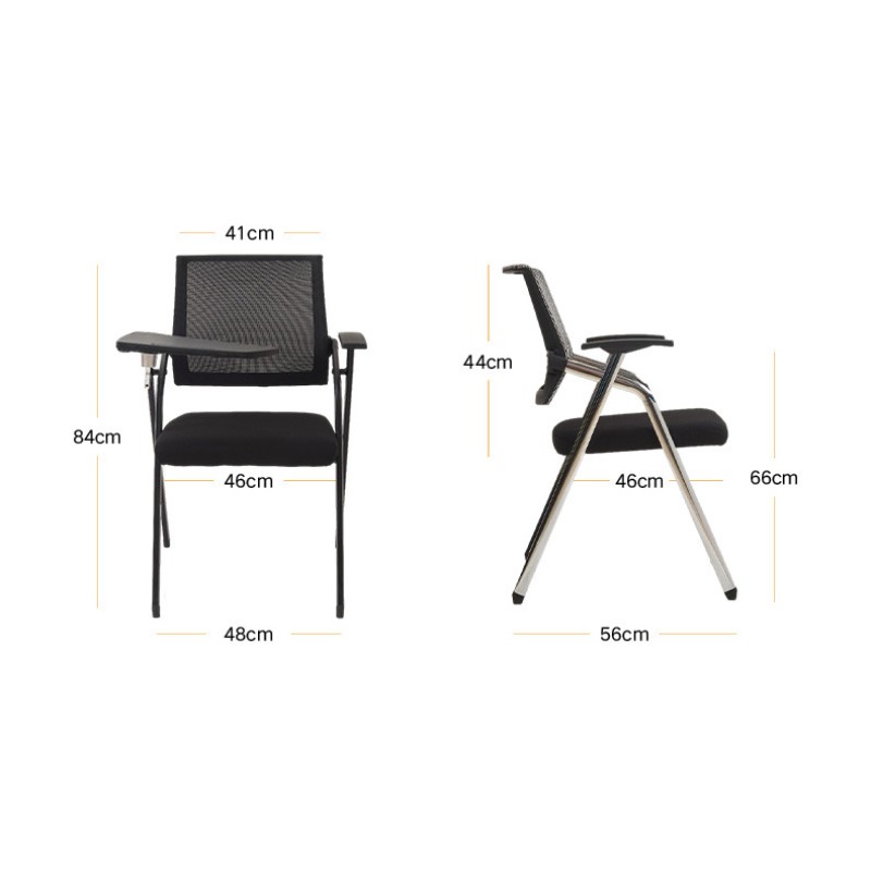 Folding Training Conference Room Chair, Ergonomic Computer Chair, Foldable Office Chair with Writing Board Integration