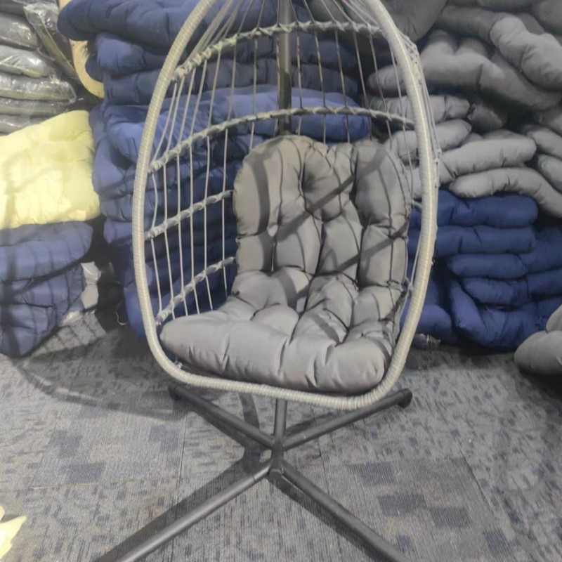 Hanging Egg Chair with Stand Patio Wicker Rattan Swing Chair Hammock Egg Chair for Indoor & Outdoor 400lbs Capacity with Thicken