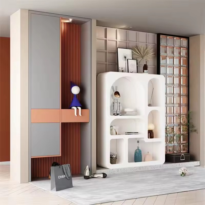 Modern High Quality Solid Wood and MDF Bookshelf White Living Room Home Bookcase Furniture Wooden Cabinets Storage