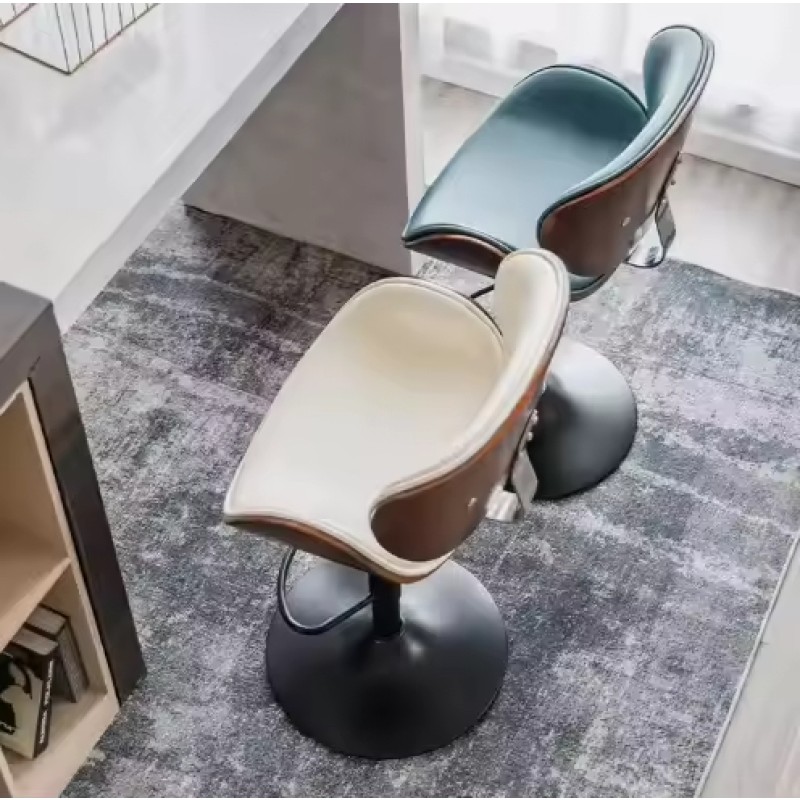 European Bar Chair Lift Leather Light Luxury Home Front Desk High Chair High Stool Simple Modern Bar Chair Stools for Kitchen