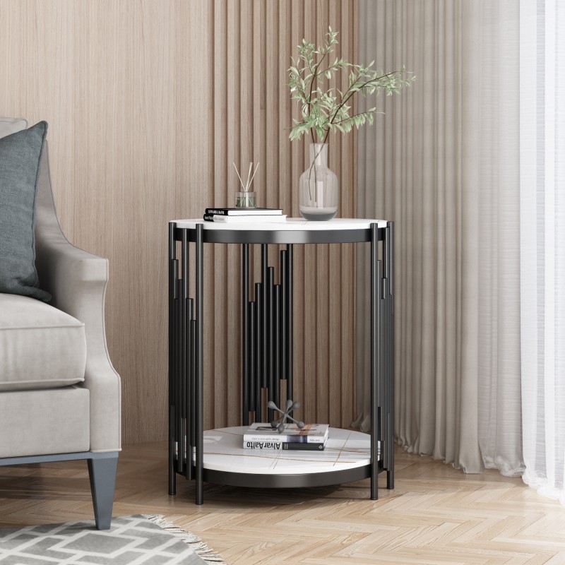 Loft Bedside Table Antique Hallway Furniture Scandinavian Coffee Desk Vintage Sofa Side Balcony Home Metal Rock Board Table