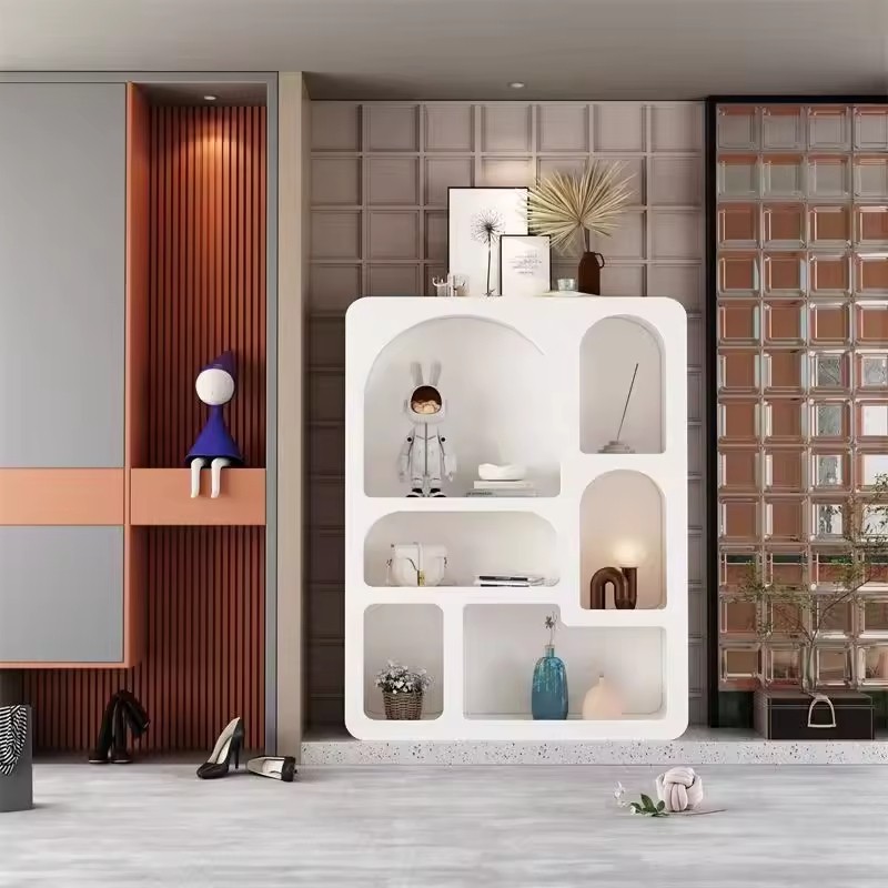 Modern High Quality Solid Wood and MDF Bookshelf White Living Room Home Bookcase Furniture Wooden Cabinets Storage