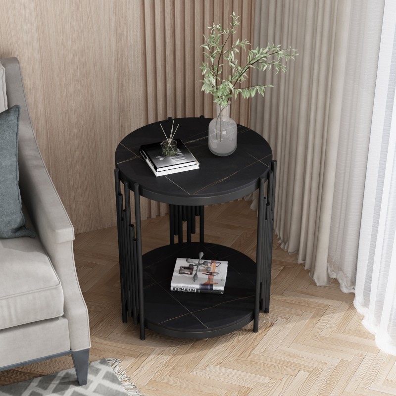 Loft Bedside Table Antique Hallway Furniture Scandinavian Coffee Desk Vintage Sofa Side Balcony Home Metal Rock Board Table