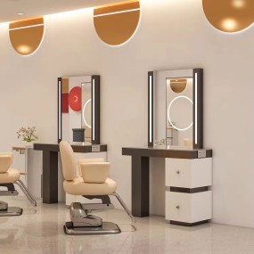 Beauty New Style Single Sided LED Mirror Floor LED Luxury Light LED Mirror Cabinet Hair Beauty Salon Furniture Best