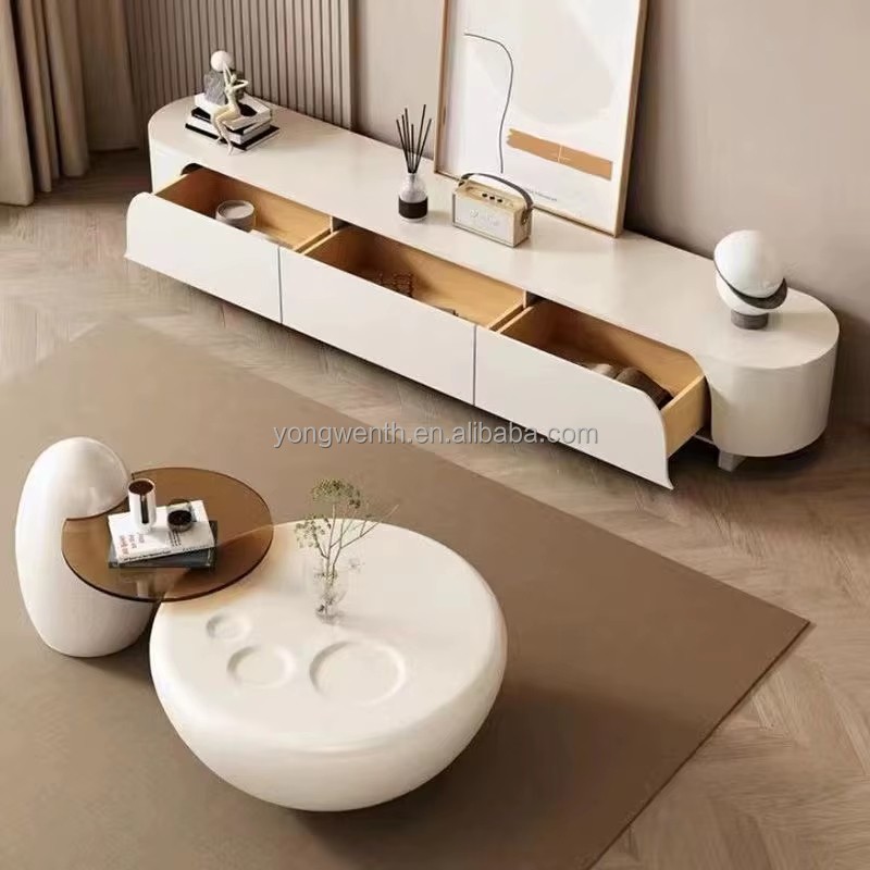 Wholesale Price Living Room Furniture Cream Minimalist Tea Table Modern Coffee Tables Combination for Home