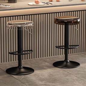 Factory Wholesale Modern bar Stool Metal Frame Acrylic Adjustable Rotating Hair Salon Lift Transparent Chair