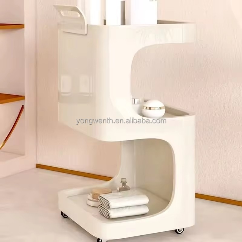 Beauty Salon Multi-functional ABS Beauty Rack Spa White pink Beauty Equipment Trolley and Custom-made logo