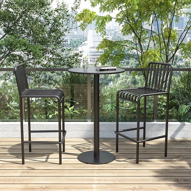 Iron Modern High Chairs Lounge Outdoor Garden Patio Reception Unique Relaxing Bar Stools Fashion Taburetes De Bar Bar Furniture
