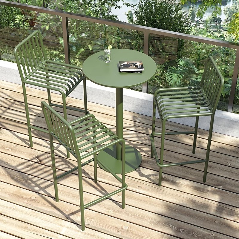 Iron Modern High Chairs Lounge Outdoor Garden Patio Reception Unique Relaxing Bar Stools Fashion Taburetes De Bar Bar Furniture