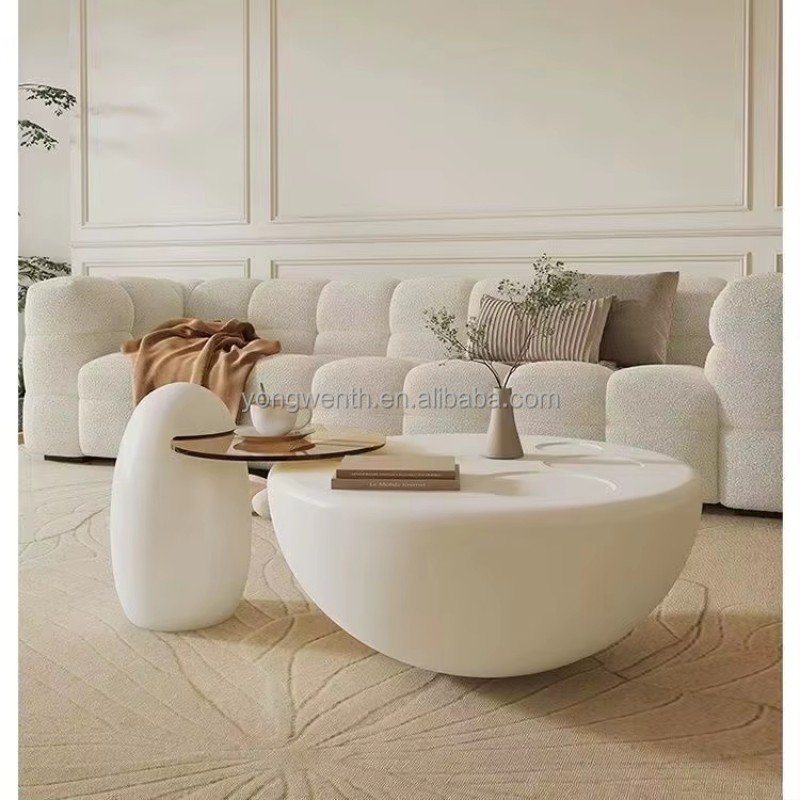 Wholesale Price Living Room Furniture Cream Minimalist Tea Table Modern Coffee Tables Combination for Home