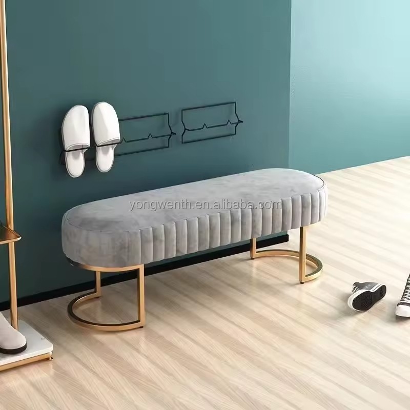Nordic  Ottomans Long Sofa Bench Luxury Home Creative Doorway Corridor Shoe Changing Stool Fitting Room Chair