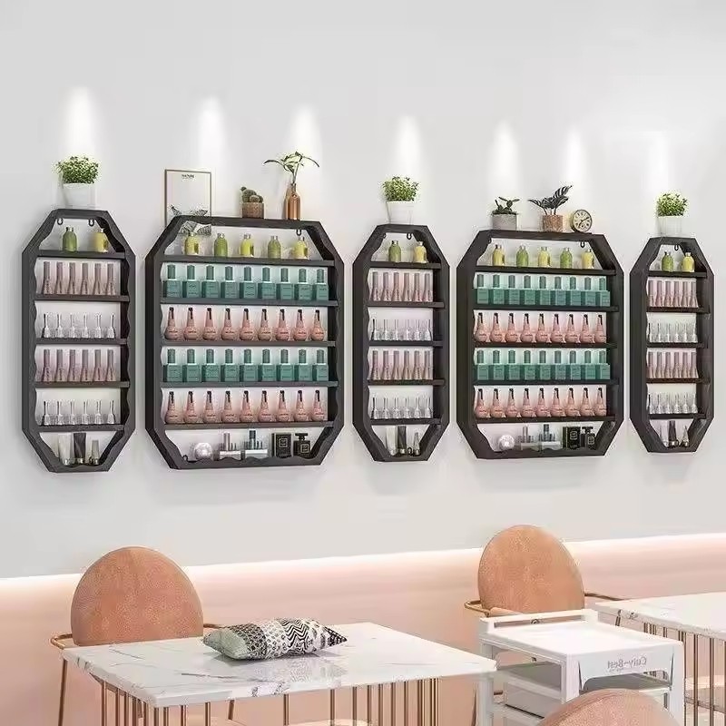 Nail Polish Shelf Display Wall Hanging Shelf Nail Varnish Display Cabinet Iron