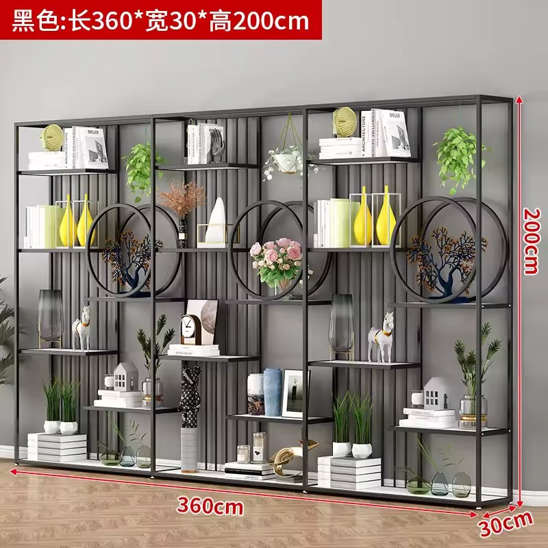 Nordic Bookshelf Landing Iron Art Metal Light Luxury Shelf Home Partition Screen Nail Art Cosmetics Display Stand
