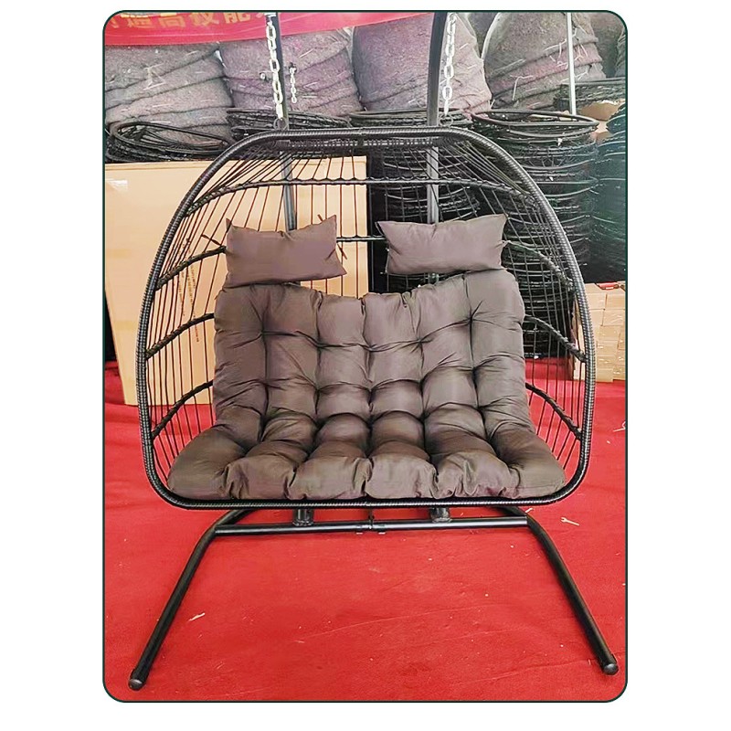 Hanging Egg Chair with Stand Patio Wicker Rattan Swing Chair Hammock Egg Chair for Indoor & Outdoor 400lbs Capacity with Thicken