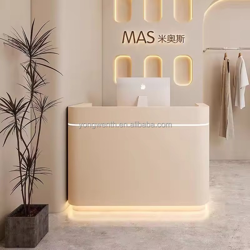 Cream Style Modern Simple Small Women's Clothing Store Barber Shop Beauty Salon Checkout Page Counter Shop bar Customization