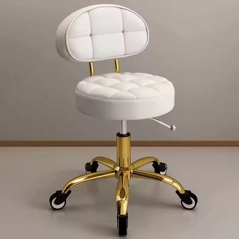 Nordic Leather Salon Stool Furniture Professional Barber Chair Backrest Whirligig Lift Beauty Hairdresser Chair Stool