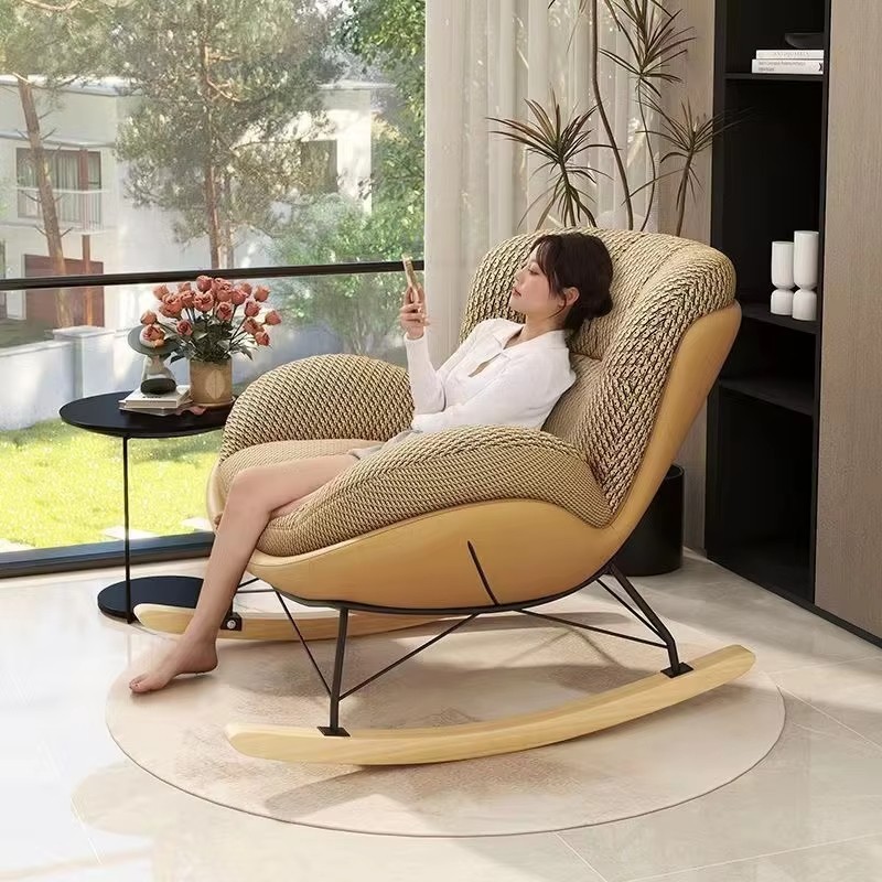 Nordic Single Rocking Chair Balcony Leisure Lazy Single Sofa Indoor Leisure Reclining Chair