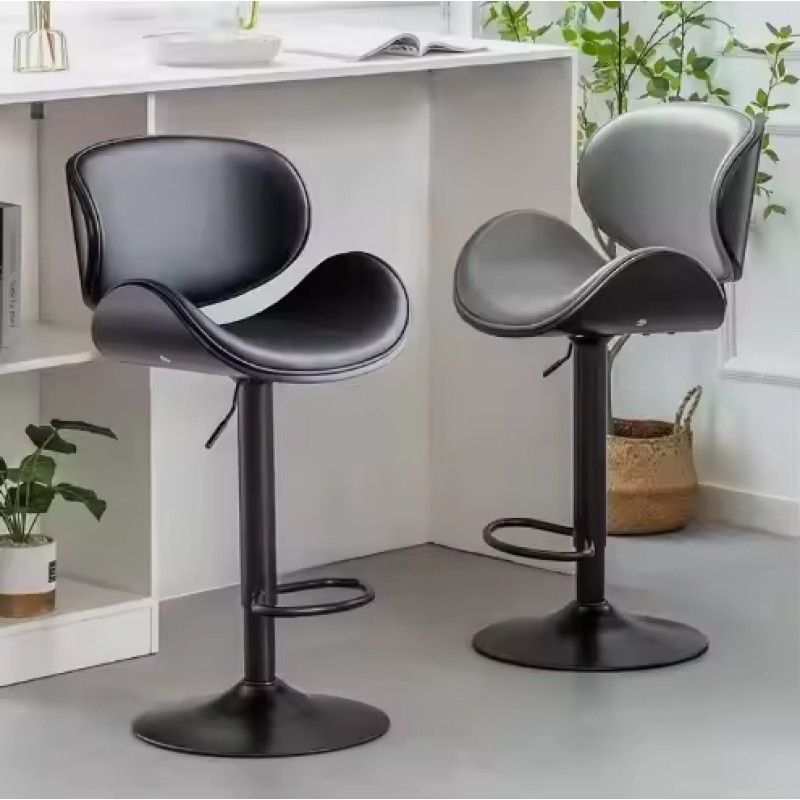 European Bar Chair Lift Leather Light Luxury Home Front Desk High Chair High Stool Simple Modern Bar Chair Stools for Kitchen