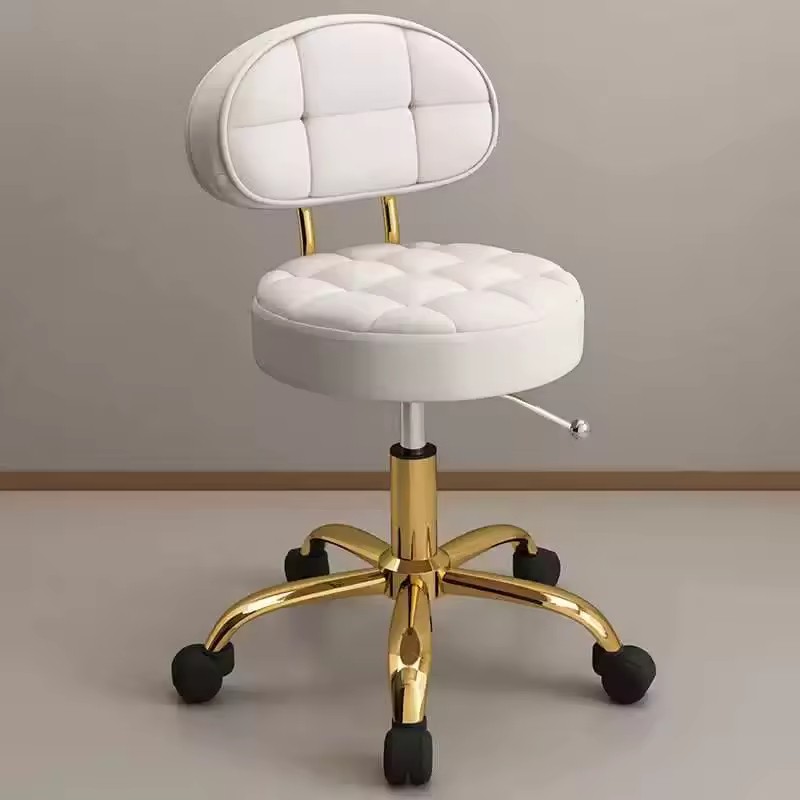 Nordic Leather Salon Stool Furniture Professional Barber Chair Backrest Whirligig Lift Beauty Hairdresser Chair Stool